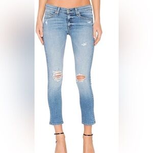 Rag & Bone Women's Blue Distressed Skinny Jeans